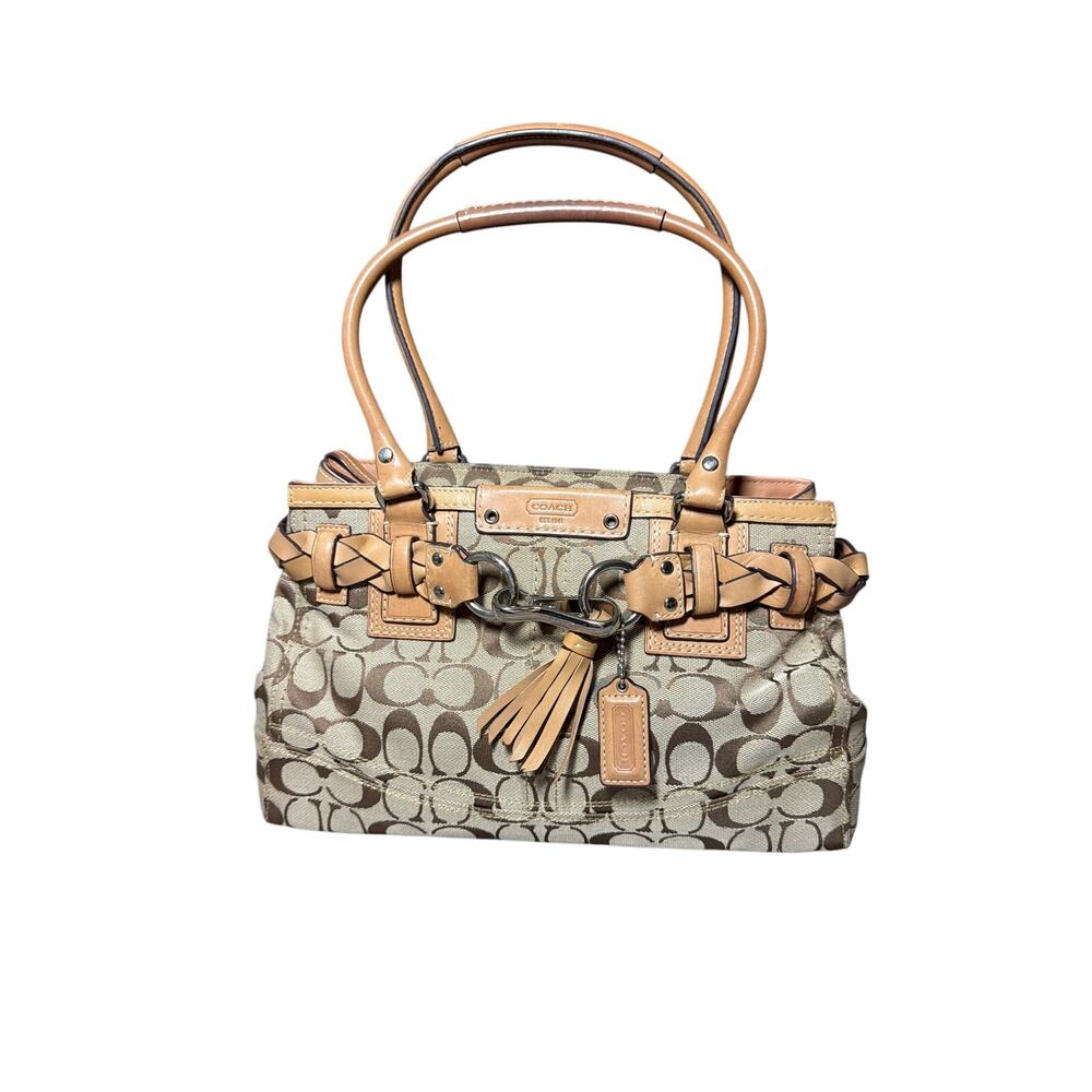 Coach Hamptons Signature Canvas Carryall F13065 signature C brown tan vintage
